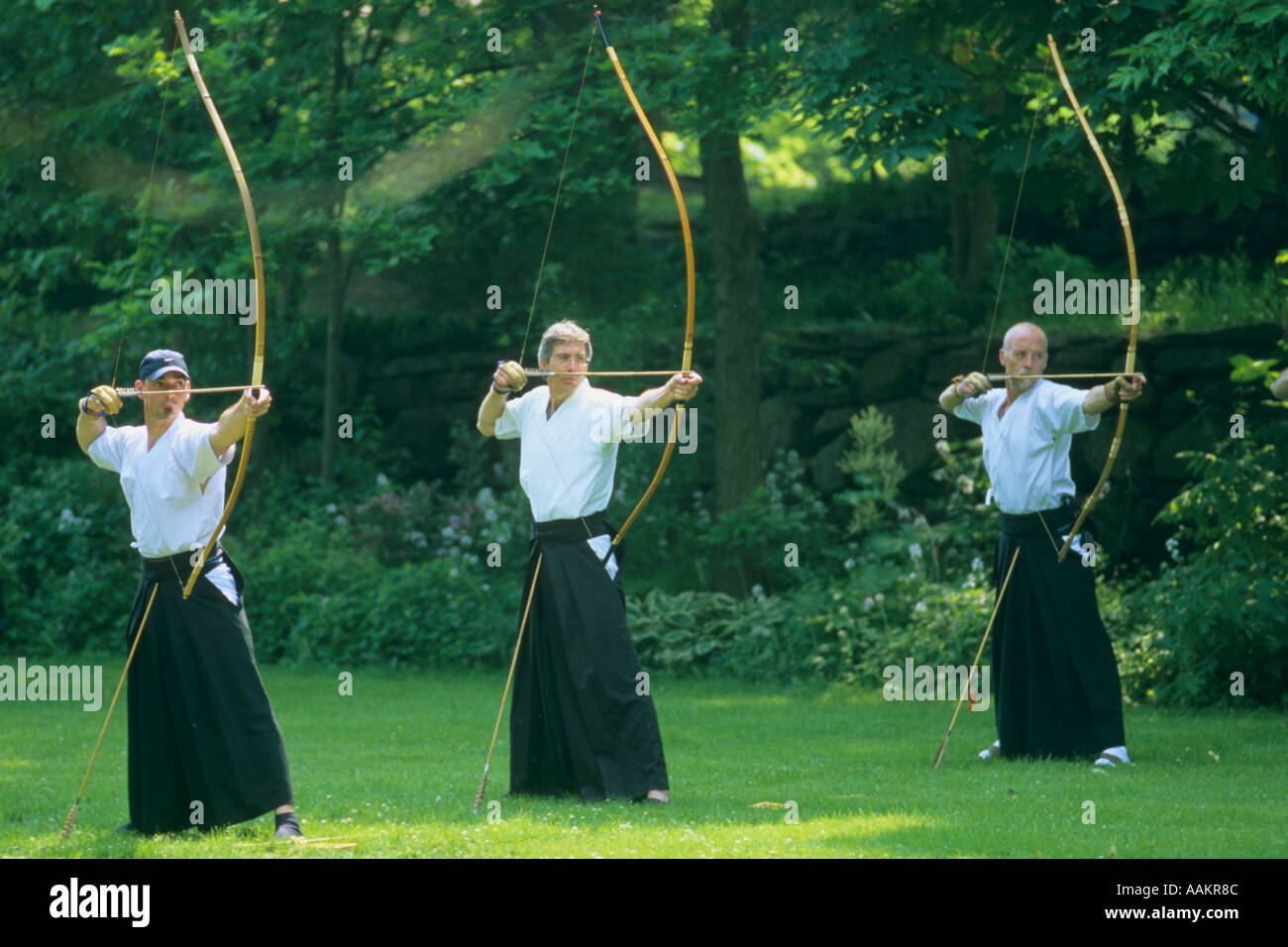 Le Japon japonais kyudo tir à l'ARC Banque D'Images