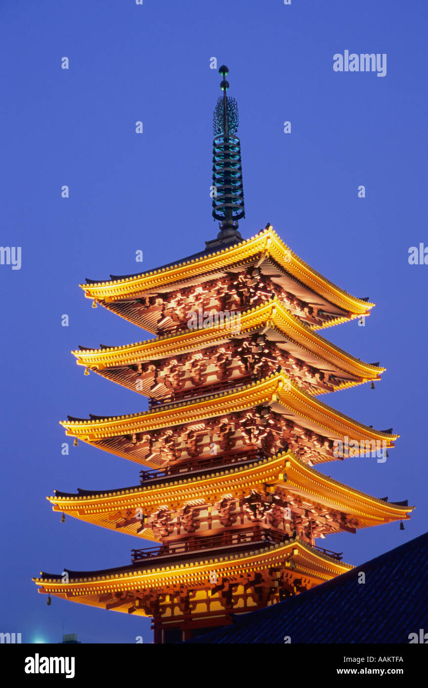 Japon Tokyo Asakusa Senso ji pagoda Banque D'Images