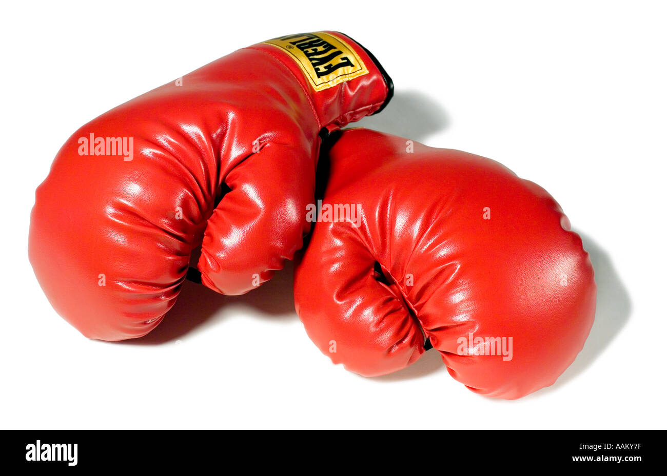 Gant de boxe rouge gants isolants protection main pouce doigt Banque D'Images