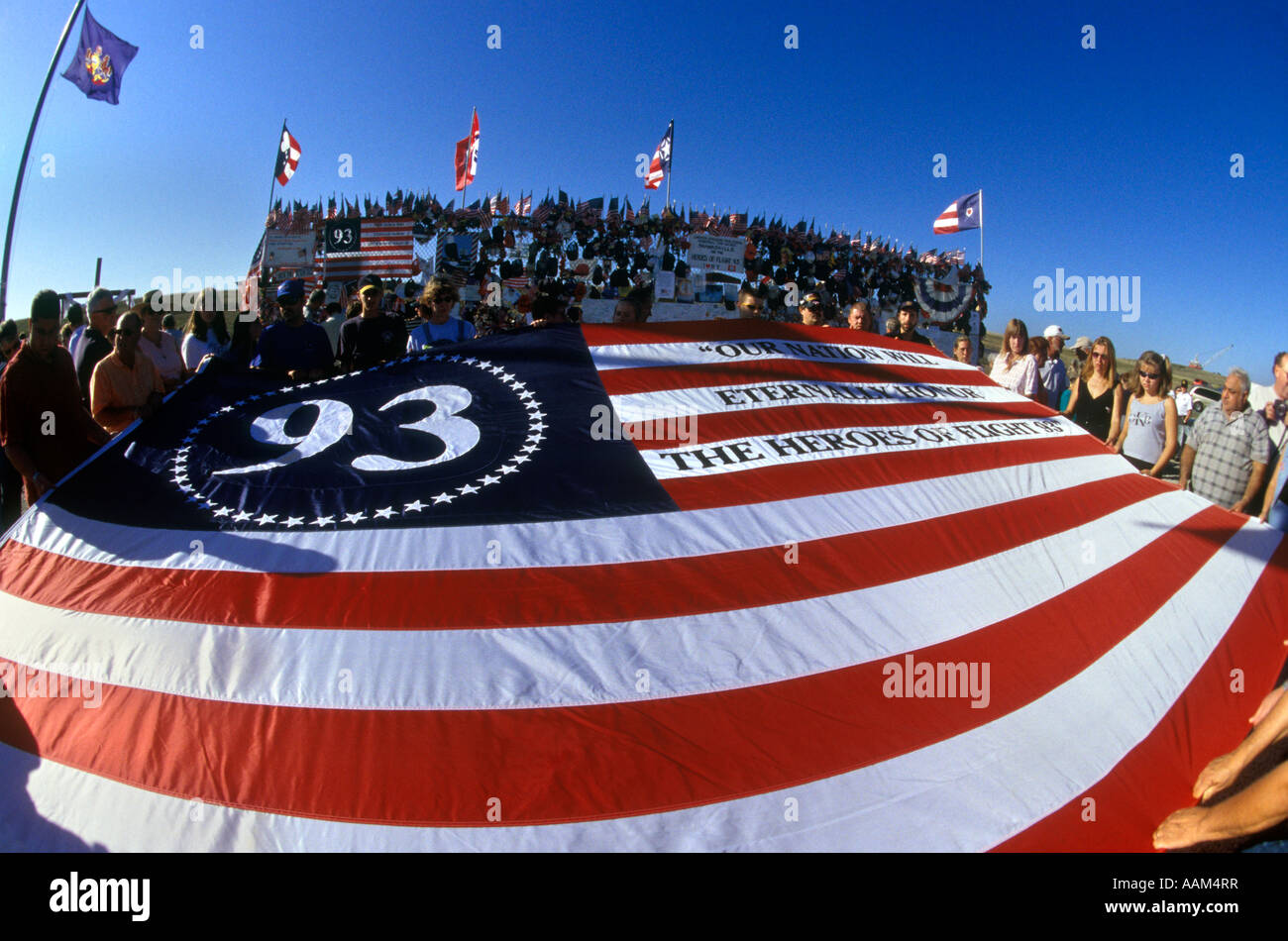 Grand Drapeau USA 93 911 MEMORIAL SHANKSVILLE VOL NEW YORK USA Banque D'Images