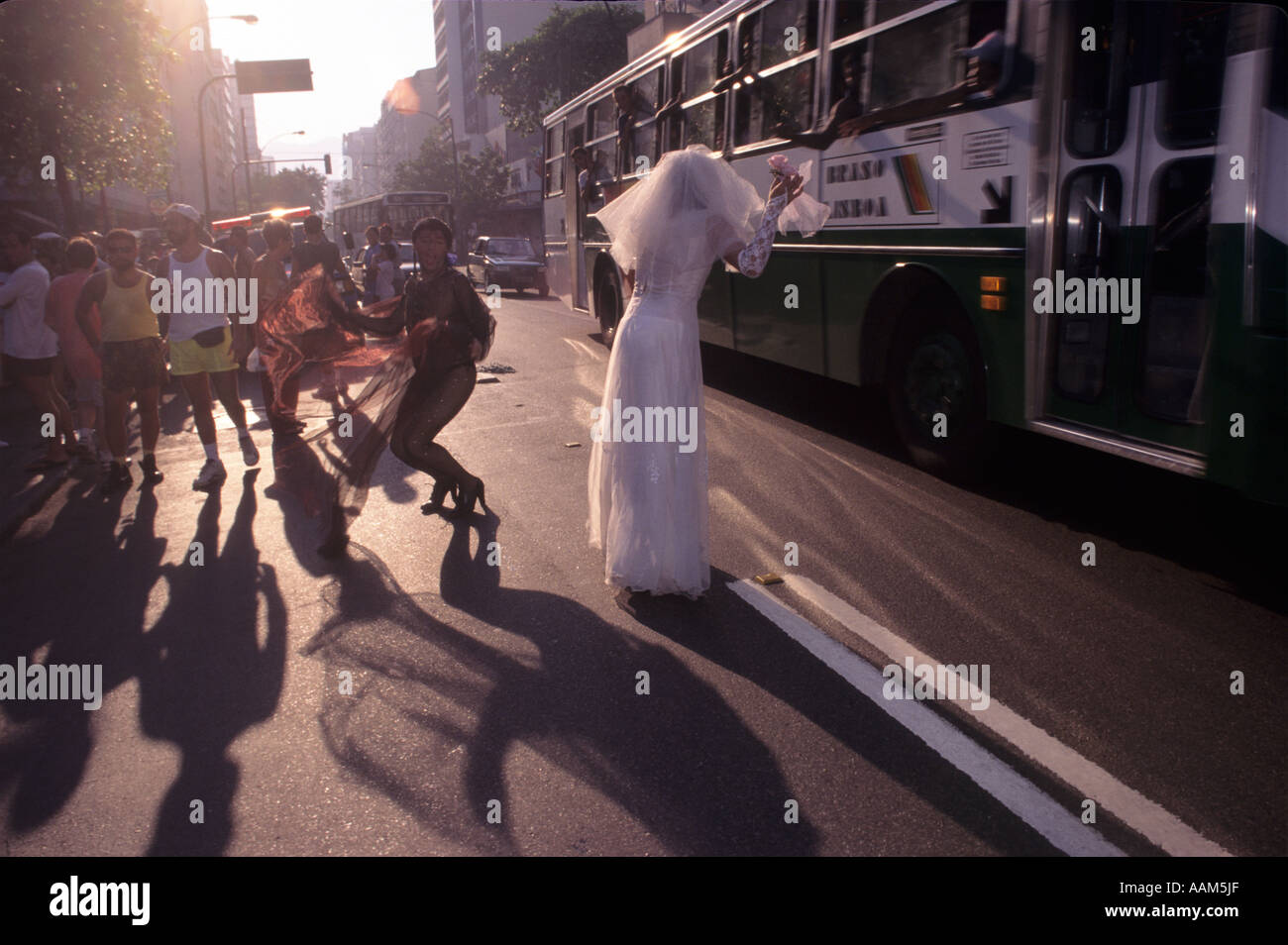 Banda de Ipanema, Rio de Janeiro, Brésil. Les gais s'amuser et profiter de carnaval de rue. Banque D'Images