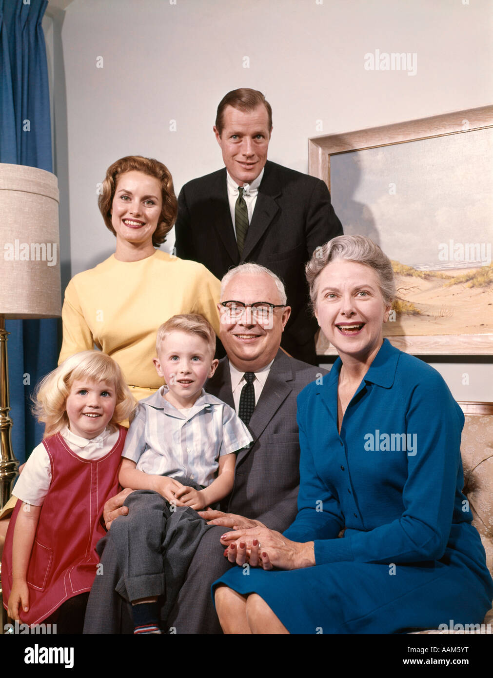 PORTRAIT DE FAMILLE RÉTRO Banque D'Images