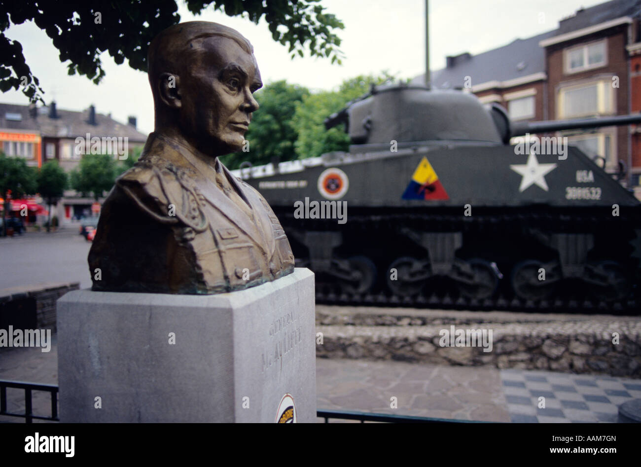 Mémorial de la BATAILLE DE BASTOGNE BELGIQUE Banque D'Images