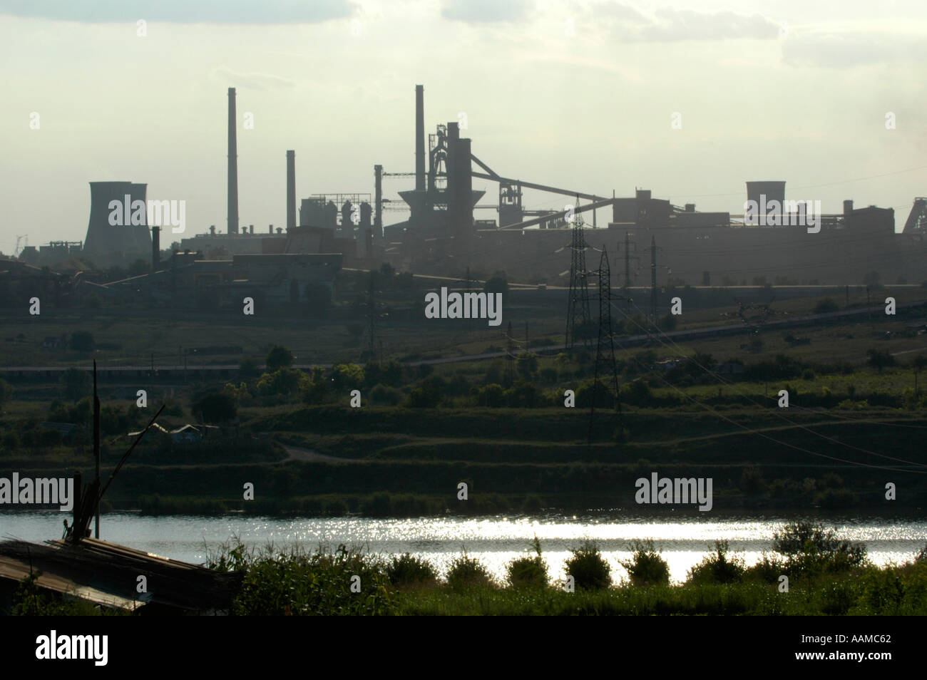 Galati, zone industrielle, l'usine sidérurgique Banque D'Images