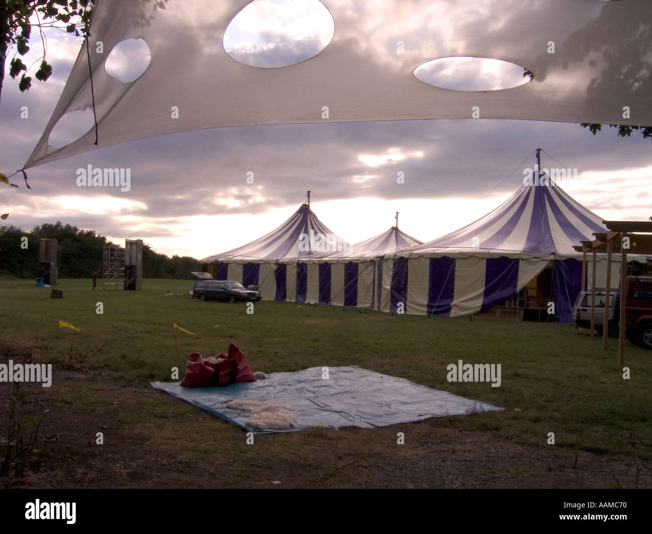 La mise en place de Glastonbury Festival 2004 Banque D'Images