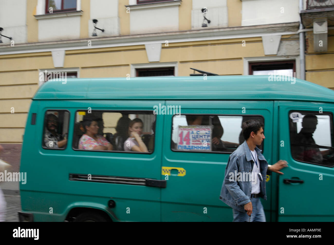 Lviv, minibus Banque D'Images