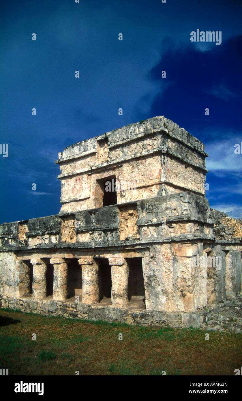 Ruines Maya Tulum MEXIQUE YUCATAN Banque D'Images
