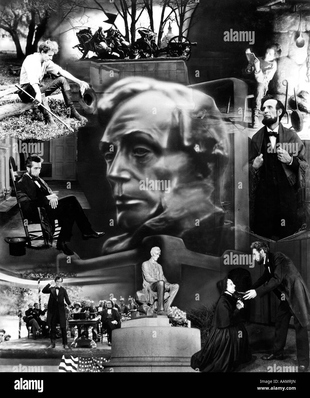 1930 MONTAGE DE SCÈNES DE VIE D'ABRAHAM LINCOLN Banque D'Images