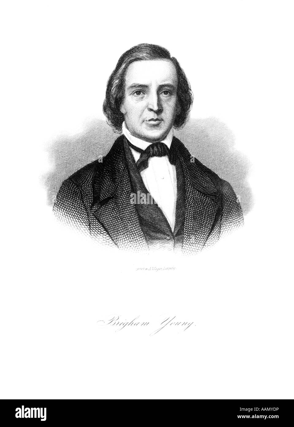 BRIGHAM YOUNG PORTRAIT 1801 - 1877 CHEF RELIGIEUX MORMON conduit les émigrants à l'Ouest se sont établis dans l'UTAH SALT LAKE CITY Banque D'Images