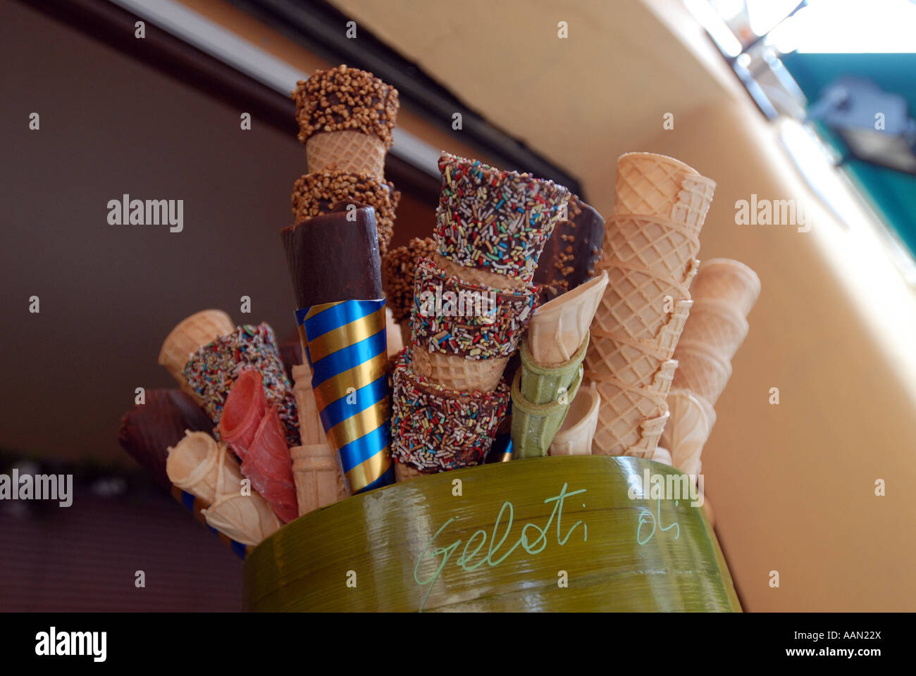 Ice cream cones en Italie Banque D'Images