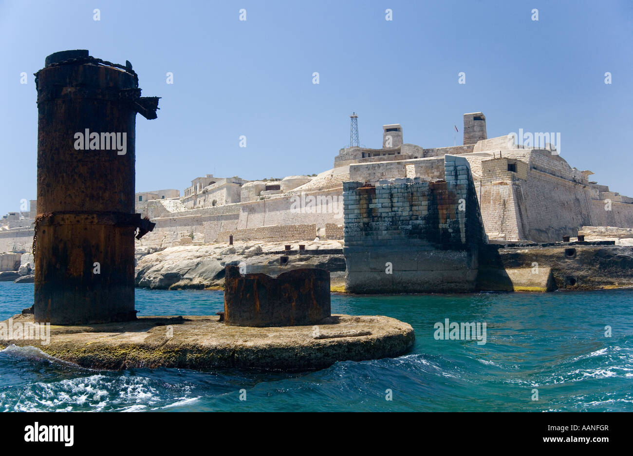 Fort Saint-elme et l'entrée du Grand Port de La Valette sur l'île méditerranéenne de Malte Banque D'Images