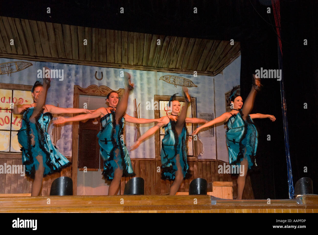 Cancan danseuses à Diamond Tooth Gerties Dawson City Yukon Canada Banque D'Images