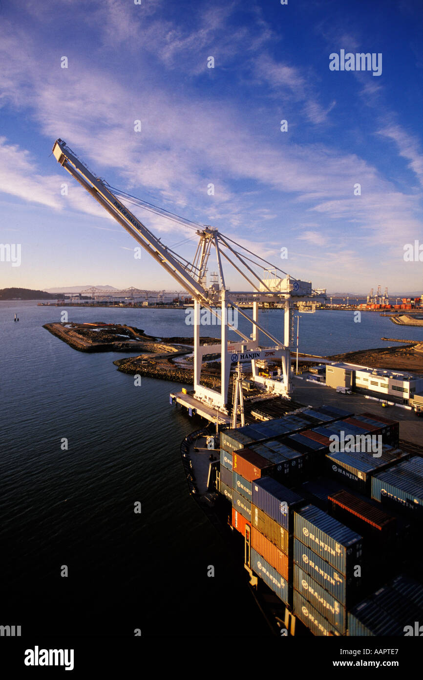 Oakland, Californie, Port d'Oakland, Terminal Hanjin Banque D'Images