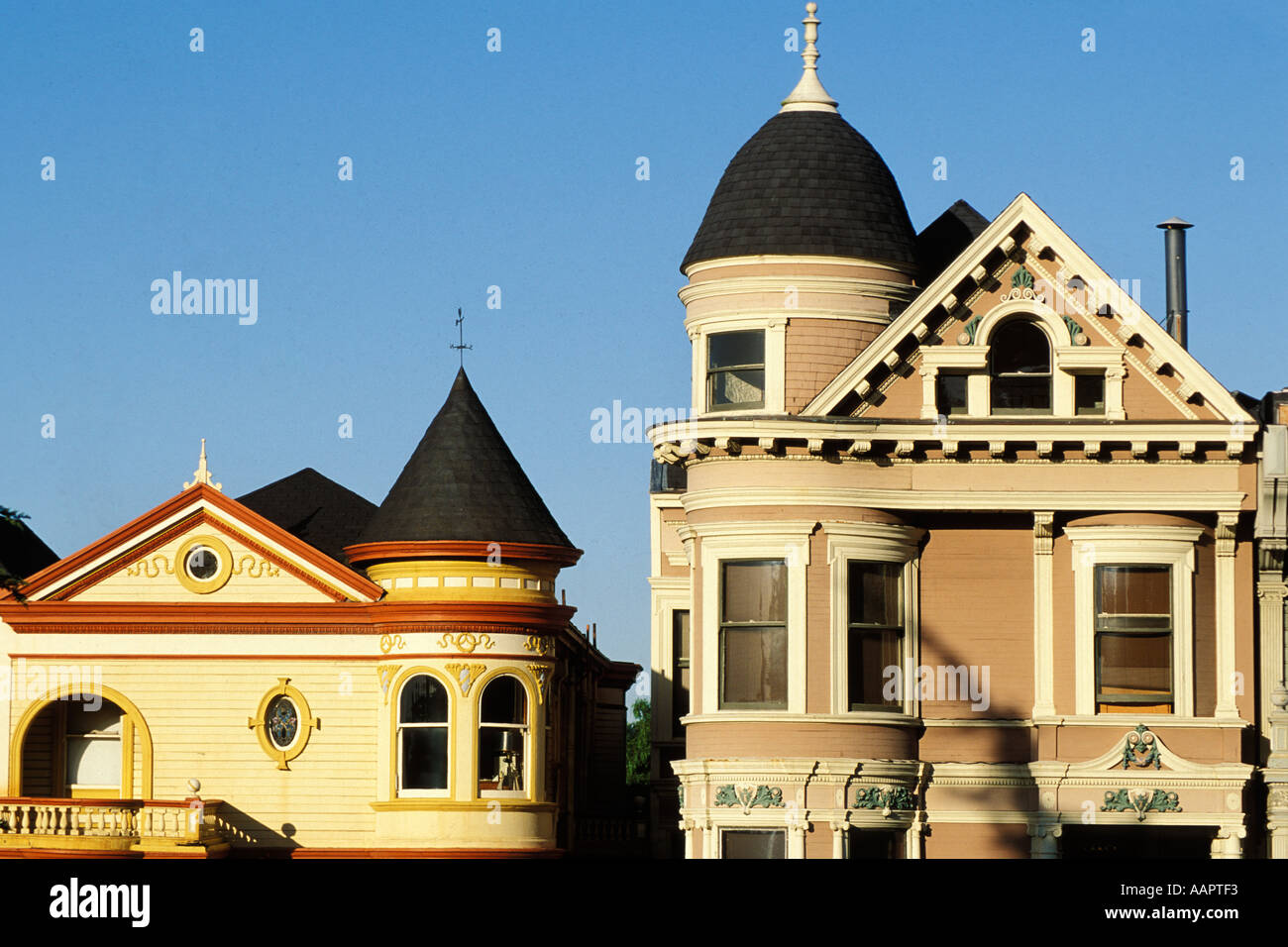 La Californie, San Francisco, les Victoriens sur Steiner Street Banque D'Images