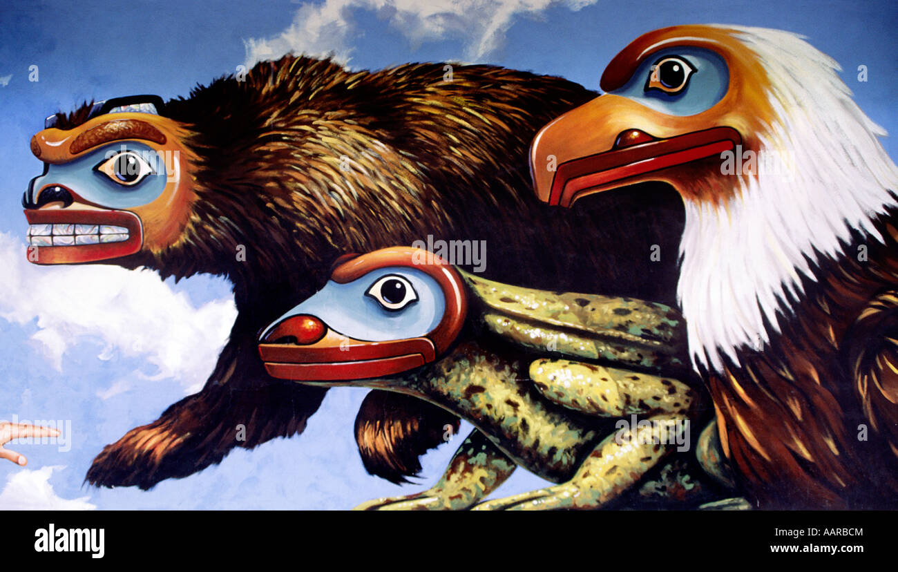 Peinture murale le long de la route de l'Alaska Juneau Banque D'Images