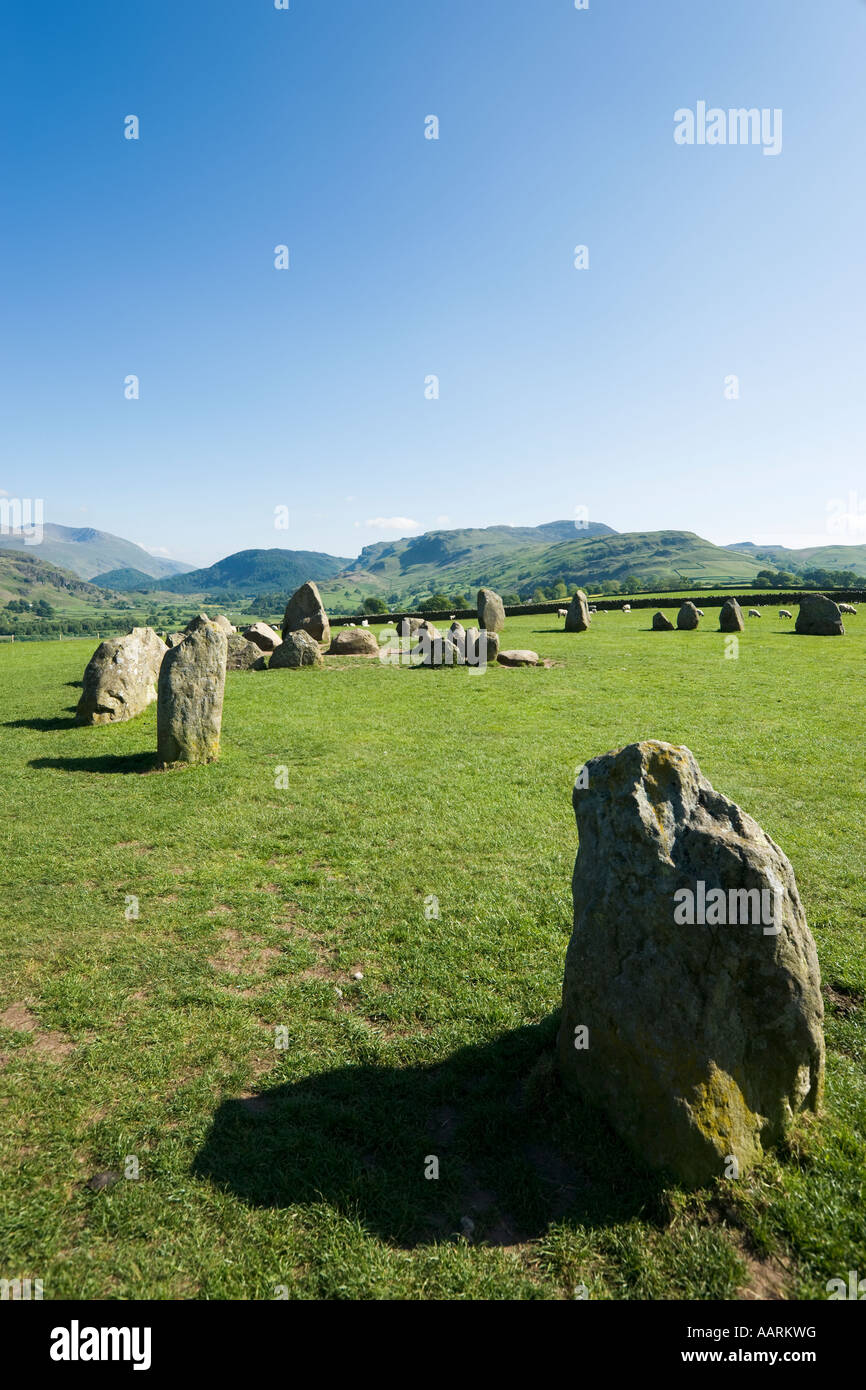 Le cercle de pierres de Castlerigg, près de Keswick, Parc National de Lake District, Cumbria, England, UK Banque D'Images