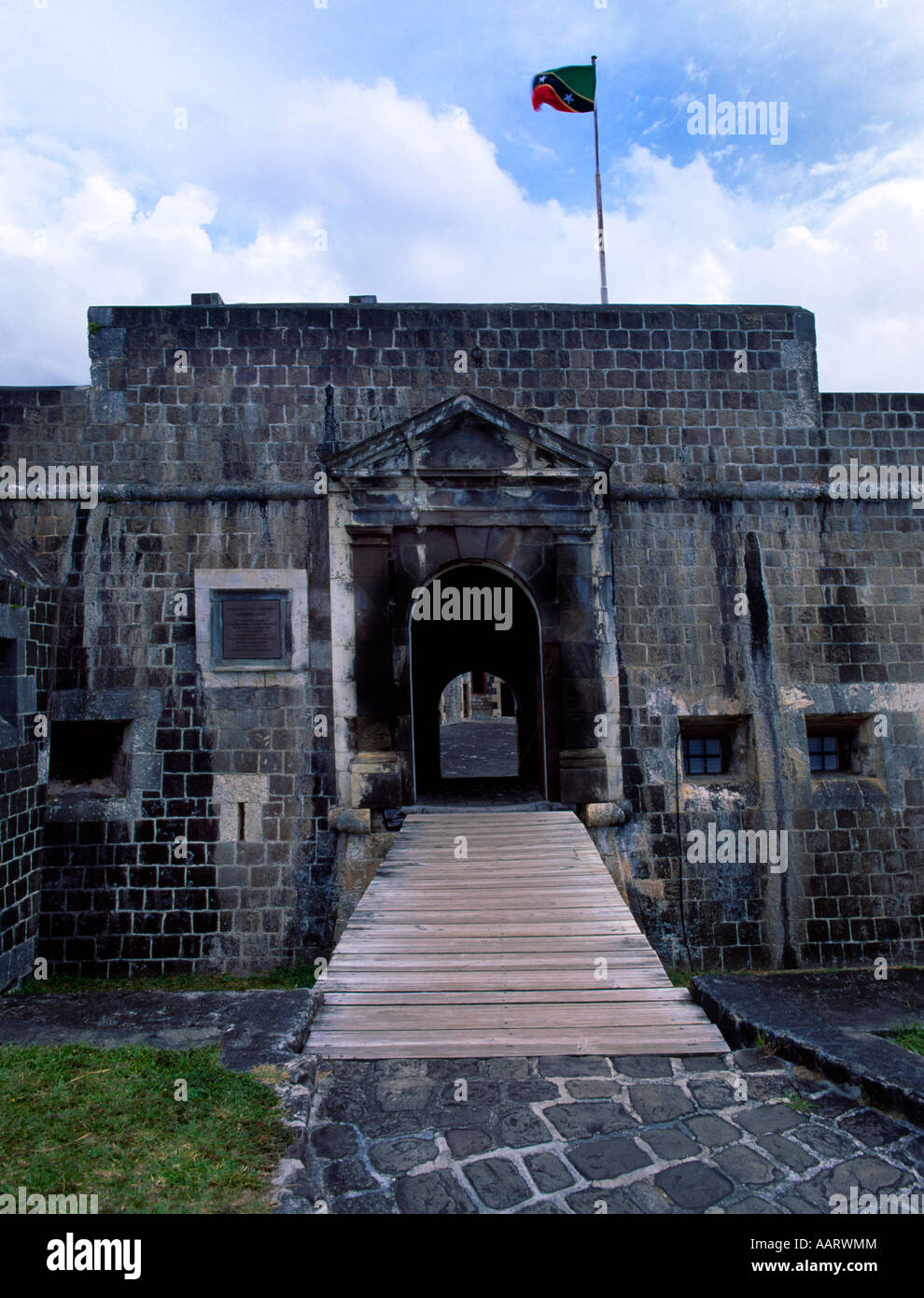 Parc national de la forteresse de St-Kitts-Brimstone Hill fort George Citadel XVIIe - XVIIIe siècle conception britannique construite par le travail des esclaves africains Banque D'Images