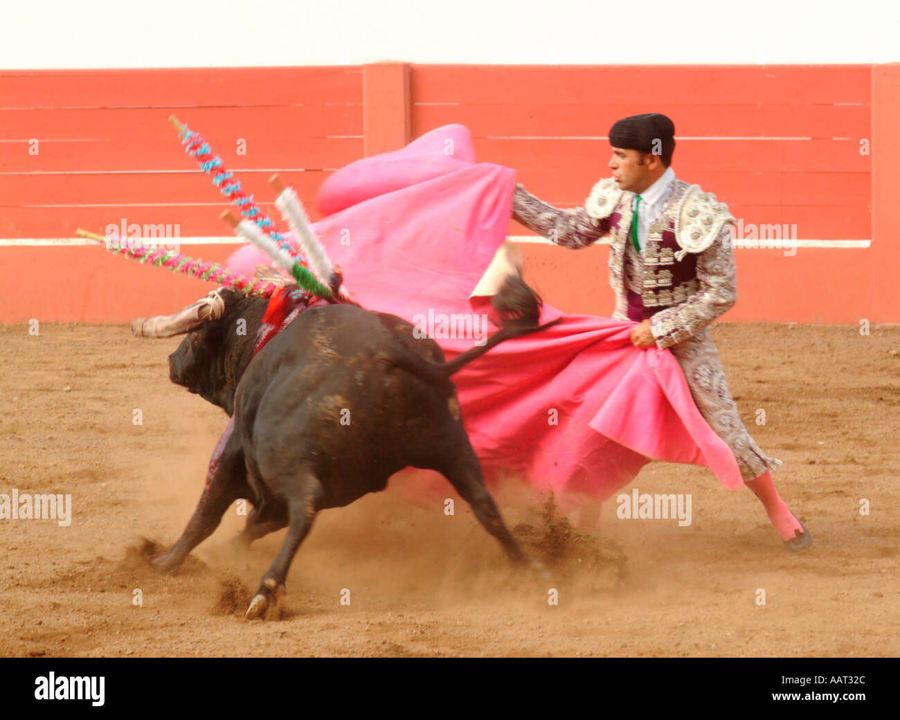 À une corrida Banque D'Images