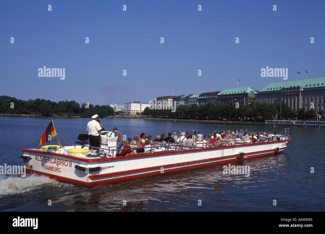 Excursion bateau au Binnenalster, Hambourg, Allemagne Banque D'Images