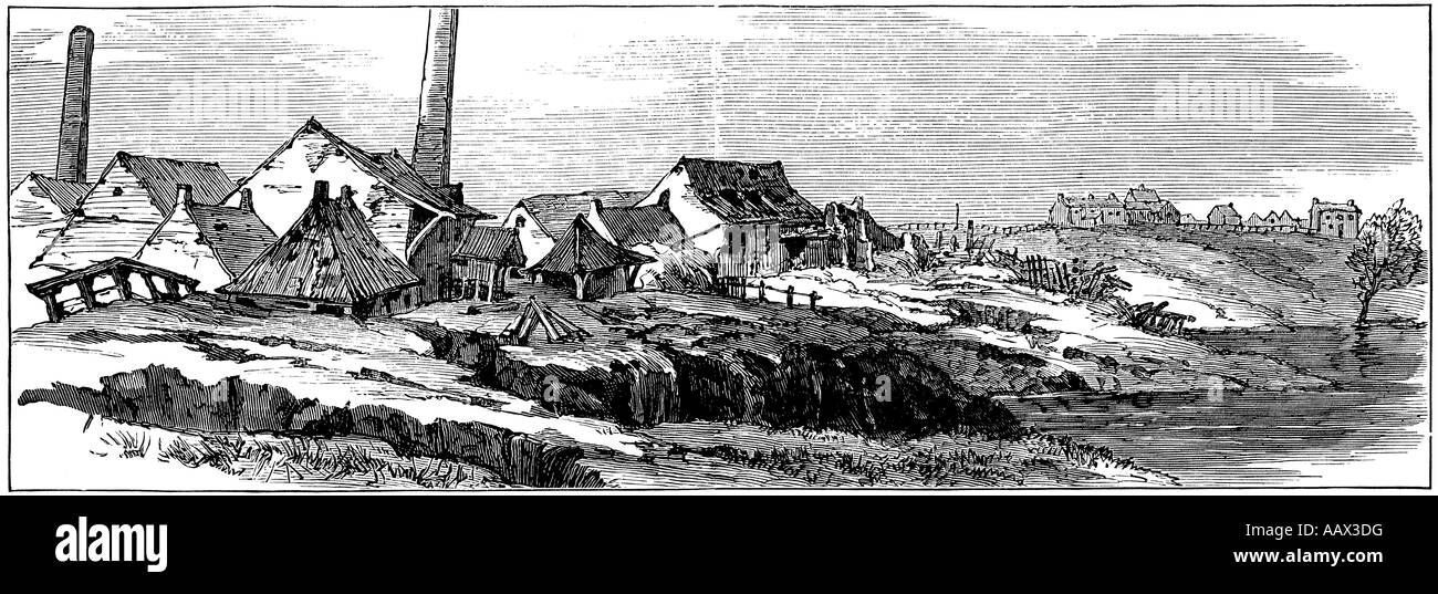 La subsidence à Northwich mines de sel en 1881 England UK Banque D'Images