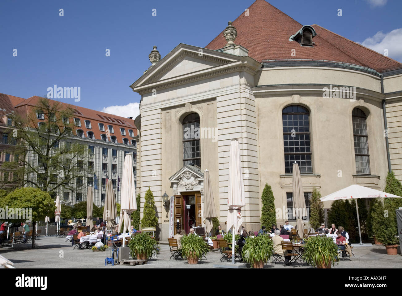 Restaurant le refuge, Gendarmenmarkt, Berlin, Allemagne Banque D'Images