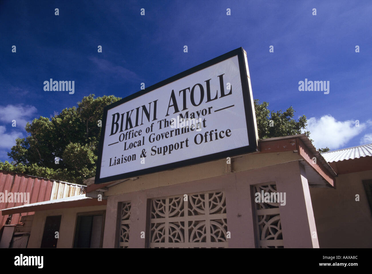 Bureau du Conseil de Bikinian sur Majuro dans les Îles Marshall Banque D'Images