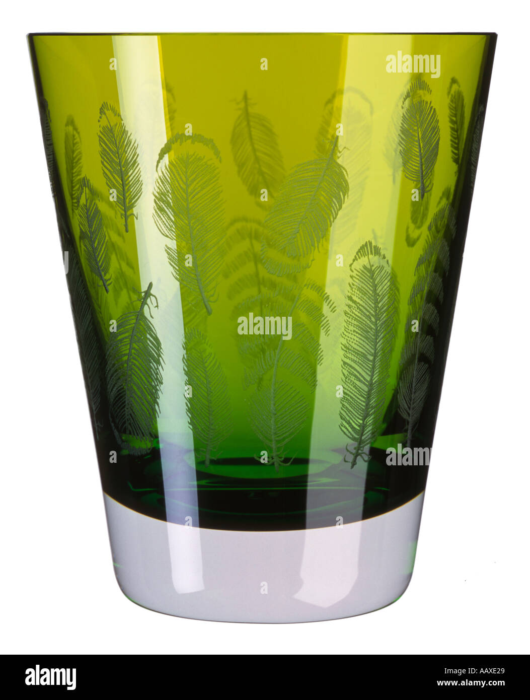 Motif de plumes sur verre Banque D'Images