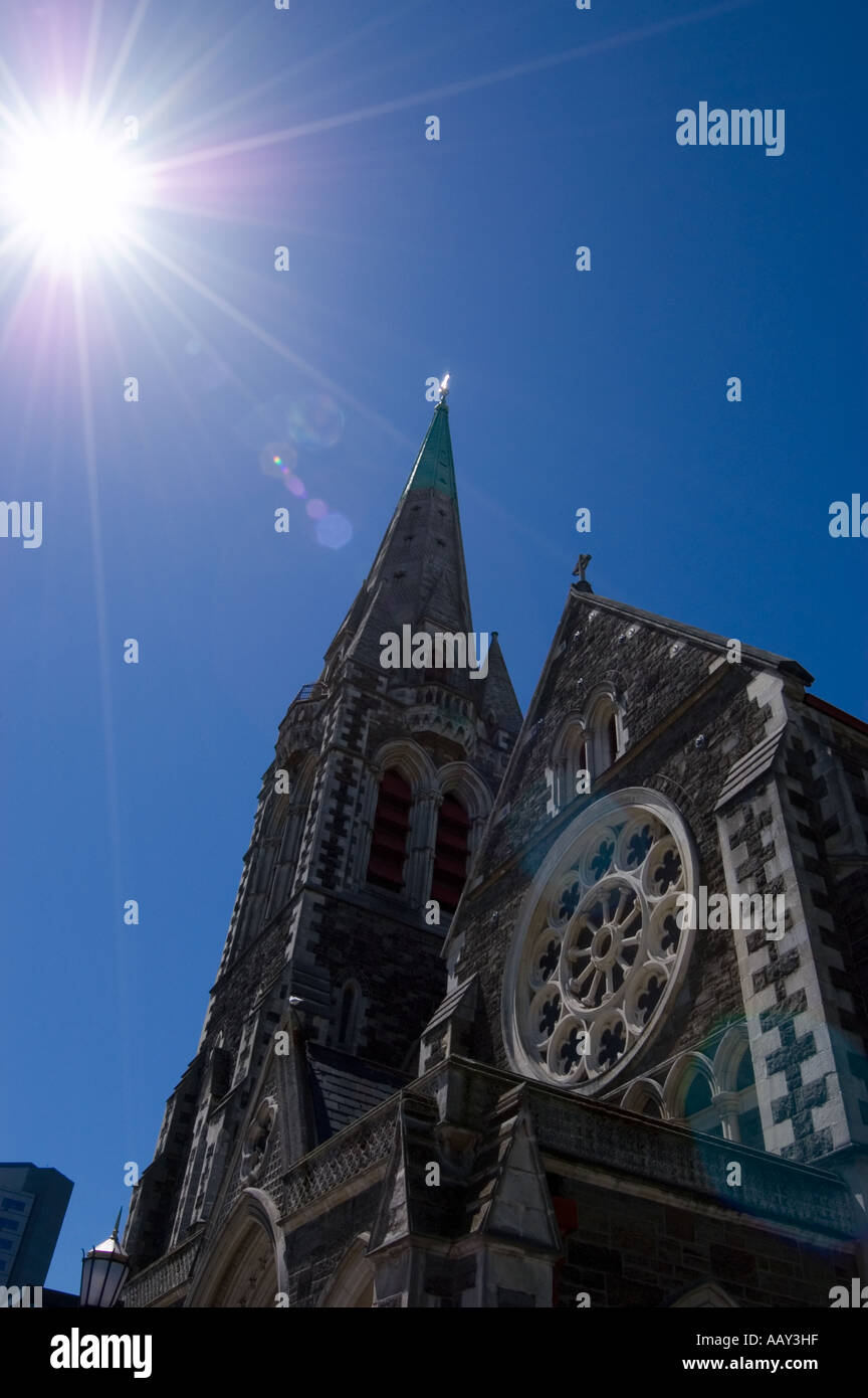 La Cathédrale de Christchurch Nouvelle-zélande Île du Sud spire Banque D'Images