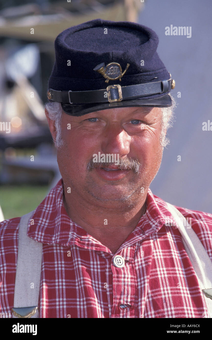 Portrait of a United States American Civil War soldier en vertical de l'Armée de l'Union Banque D'Images