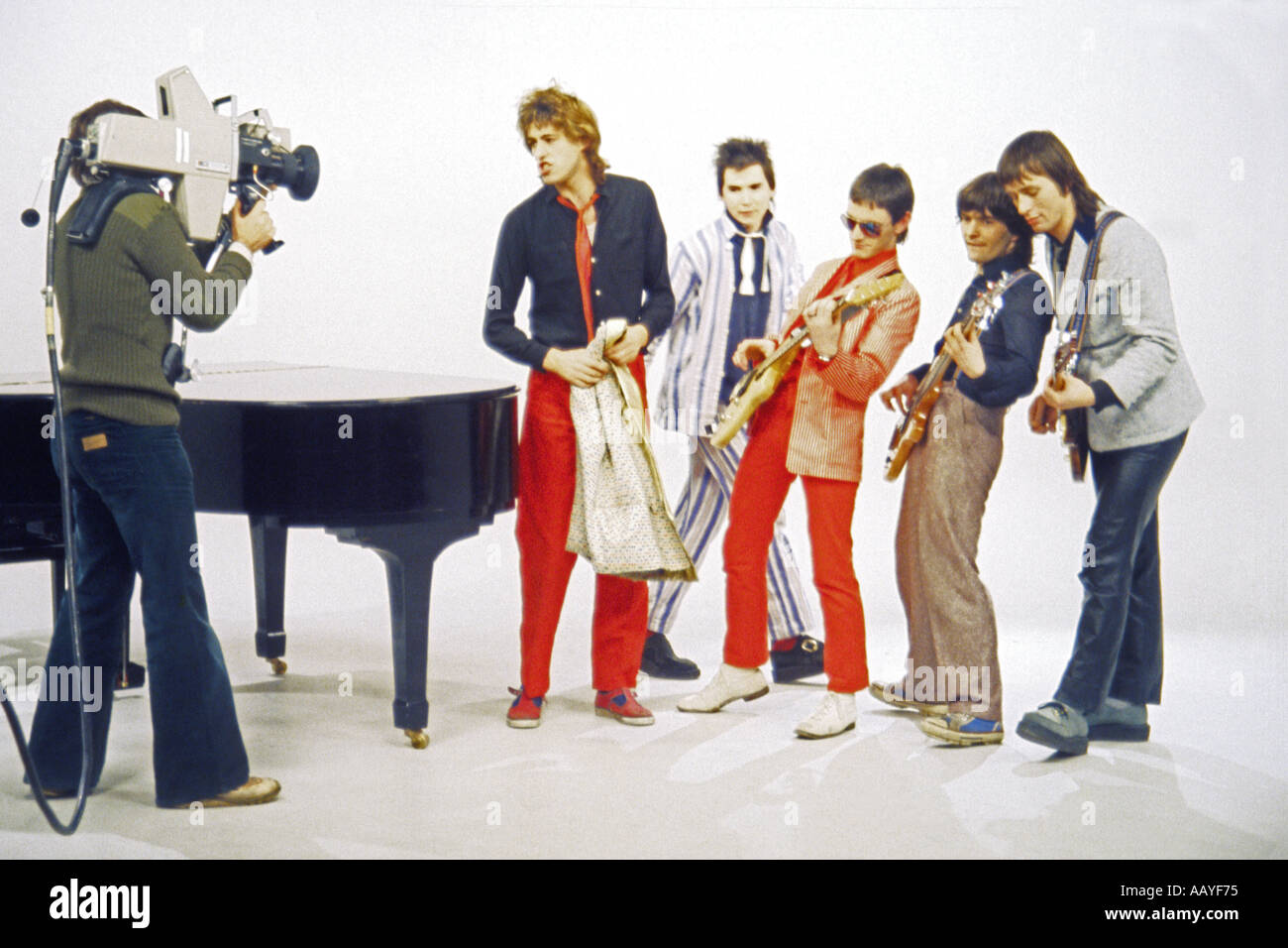 Bob Geldof chanteur avec Boomtown Rats enregistrement de la musique de la vidéo pour le piège à rats en Molinare Studio London 19 octobre 1978 P.0037 Banque D'Images