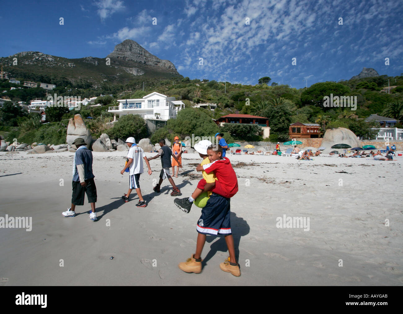 Afrique du Sud Cape town clifton beach kids Banque D'Images