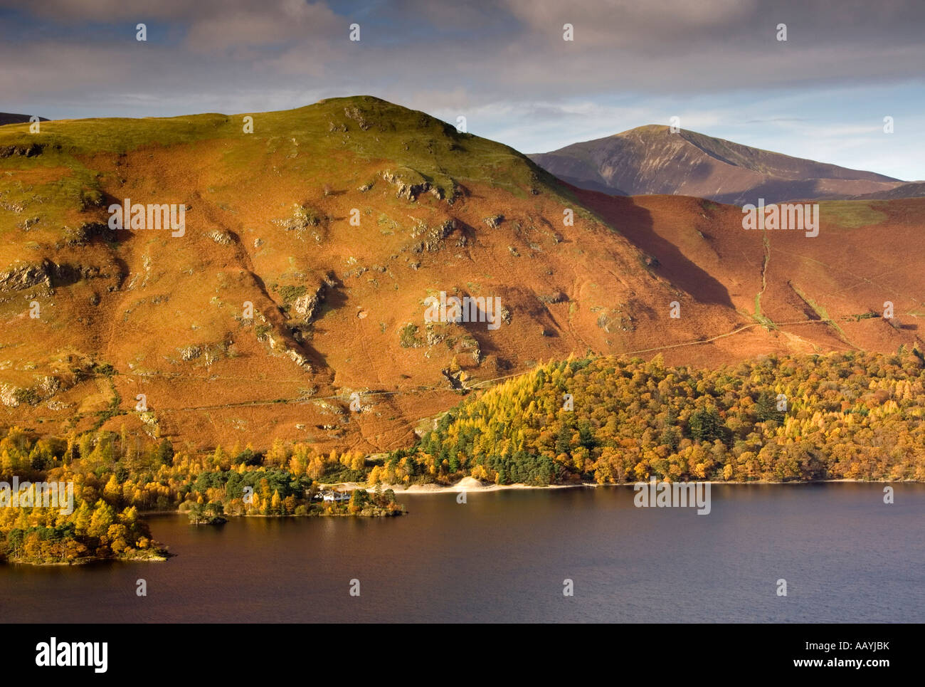 Vue panoramique de Cat Bells et Derwent Water, Lake District, Cumbria, England, UK Banque D'Images