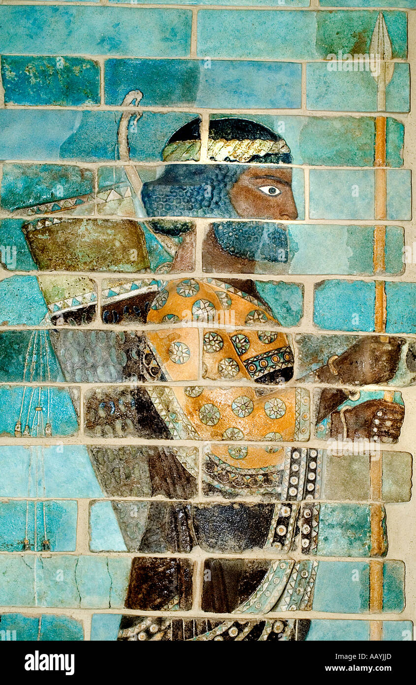 Les archers de Darius frise persan du palais de Darius le Grand à Susa Banque D'Images