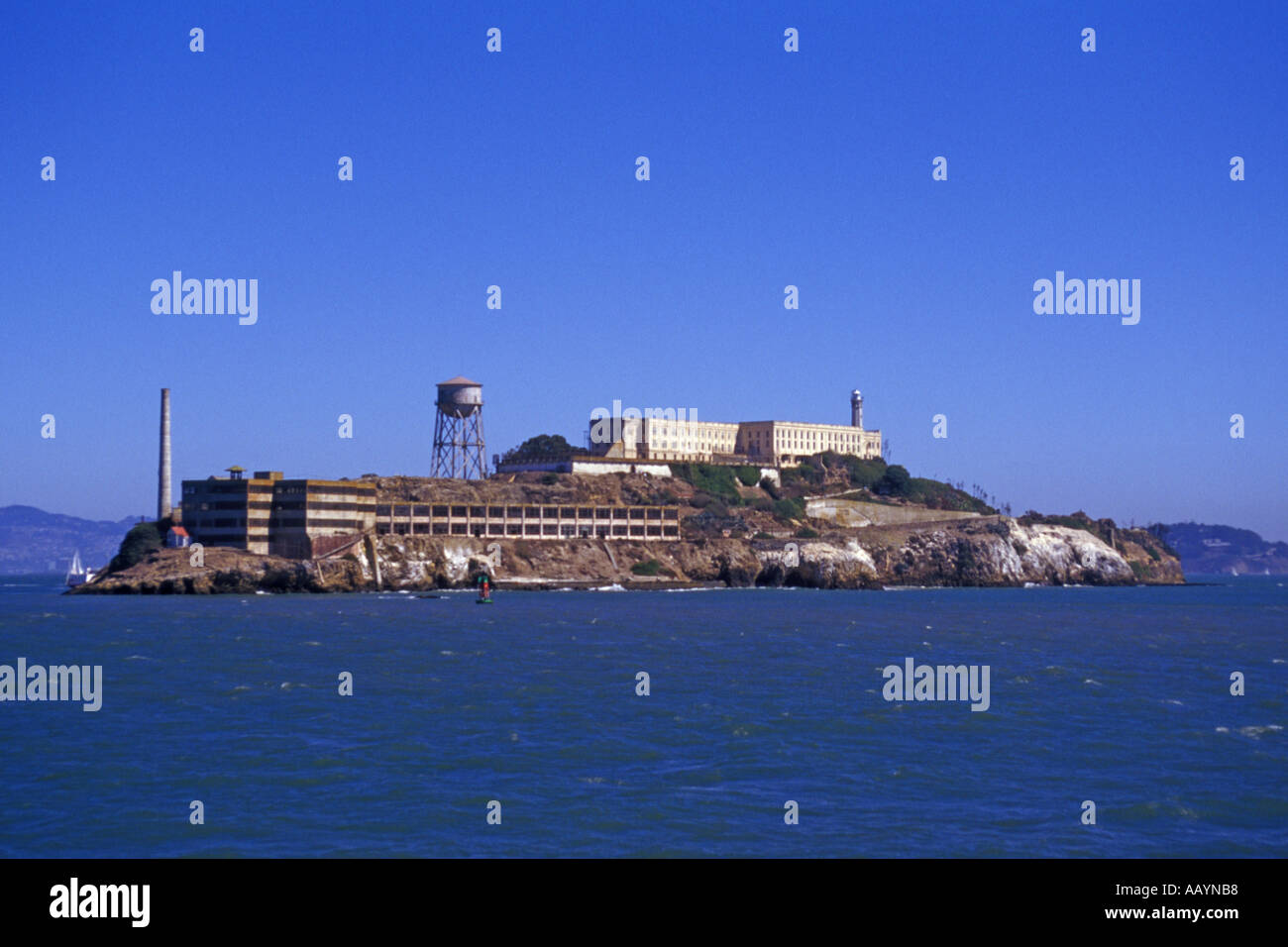 USA California San Francisco l'île d'Alcatraz dans la baie JMH0780 Banque D'Images
