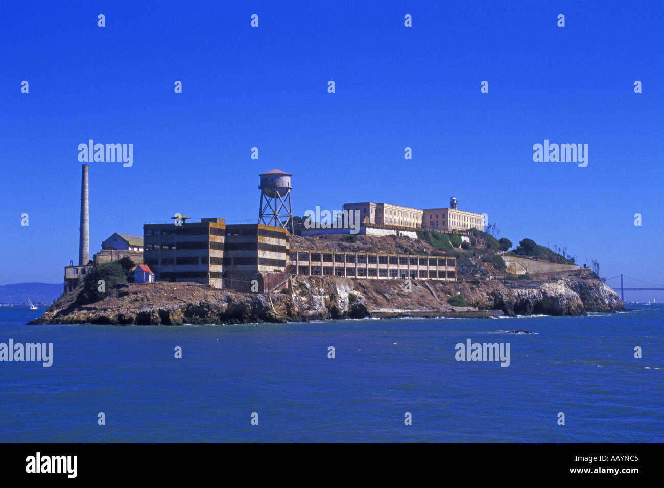 USA California San Francisco l'île d'Alcatraz dans la baie JMH0783 Banque D'Images