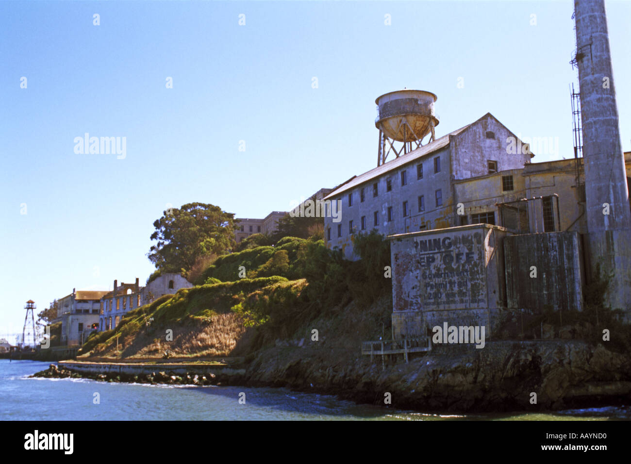 USA California San Francisco l'île d'Alcatraz dans la baie JMH0785 Banque D'Images