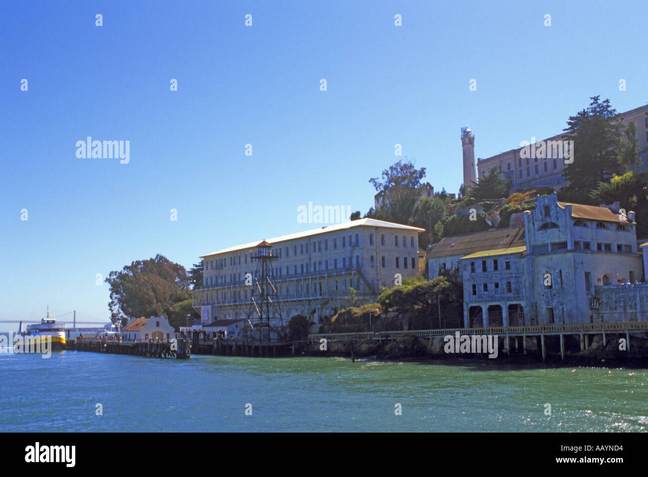 USA California San Francisco l'île d'Alcatraz dans la baie JMH0786 Banque D'Images
