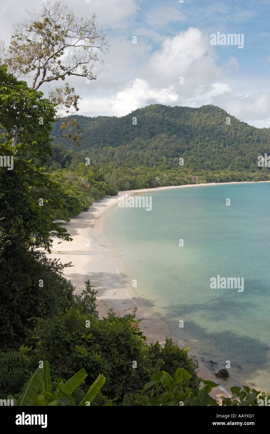Vue aérienne de la basse Datai beach. L'île de Langkawi en Malaisie. Banque D'Images