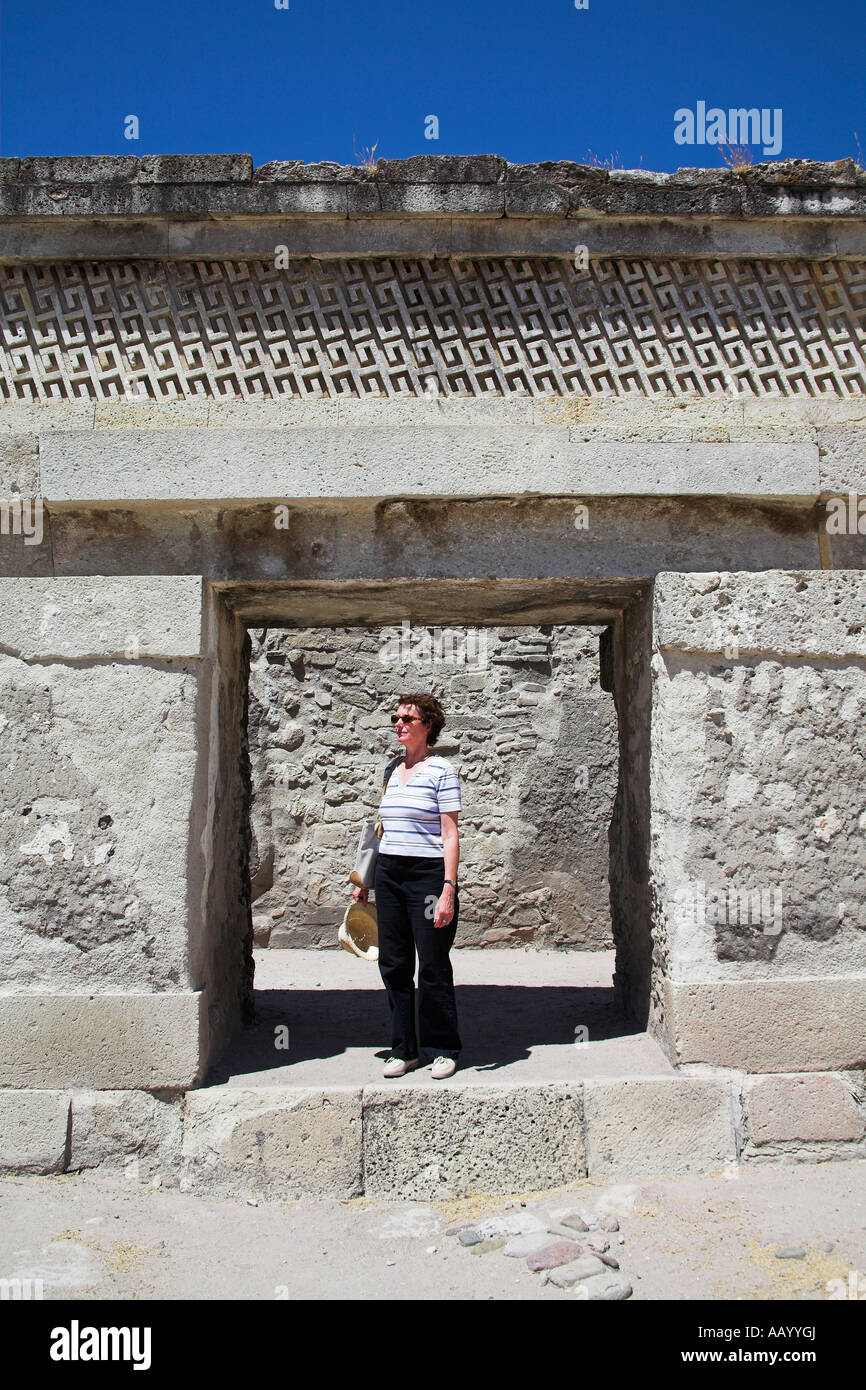 Ruines archéologiques, touristiques, Iglesia de San Pablo, San Pablo Church, San Pablo Villa de Mitla, Mitla, près de Oaxaca, Mexique Banque D'Images