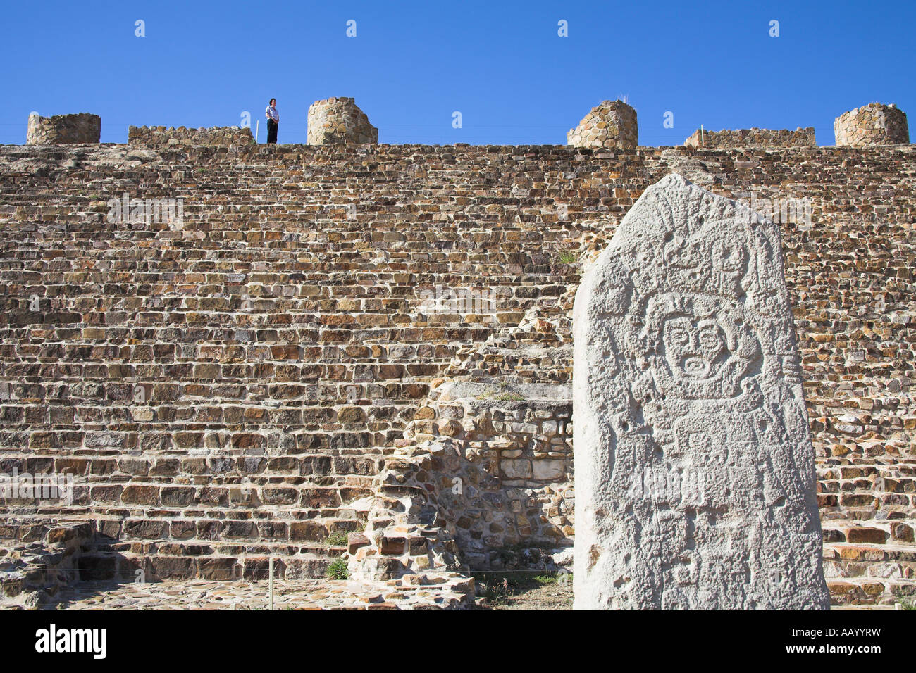 Plataforma Norte, au nord Pyramide, Site archéologique de Monte Alban, près de Monte Alban, Oaxaca, État de Oaxaca, Mexique Banque D'Images