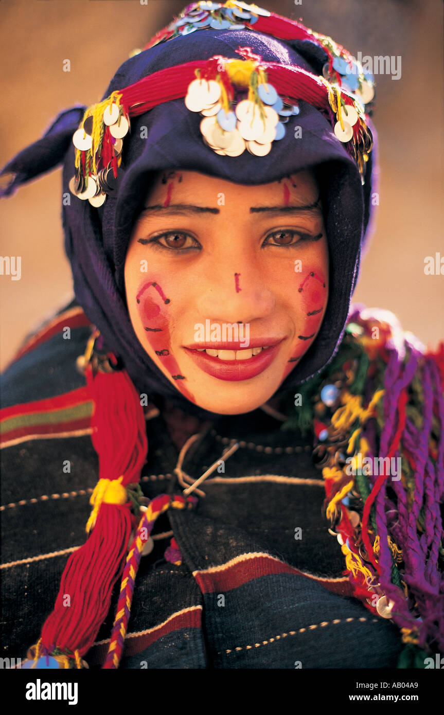 Fille bédouine Maroc Banque D'Images