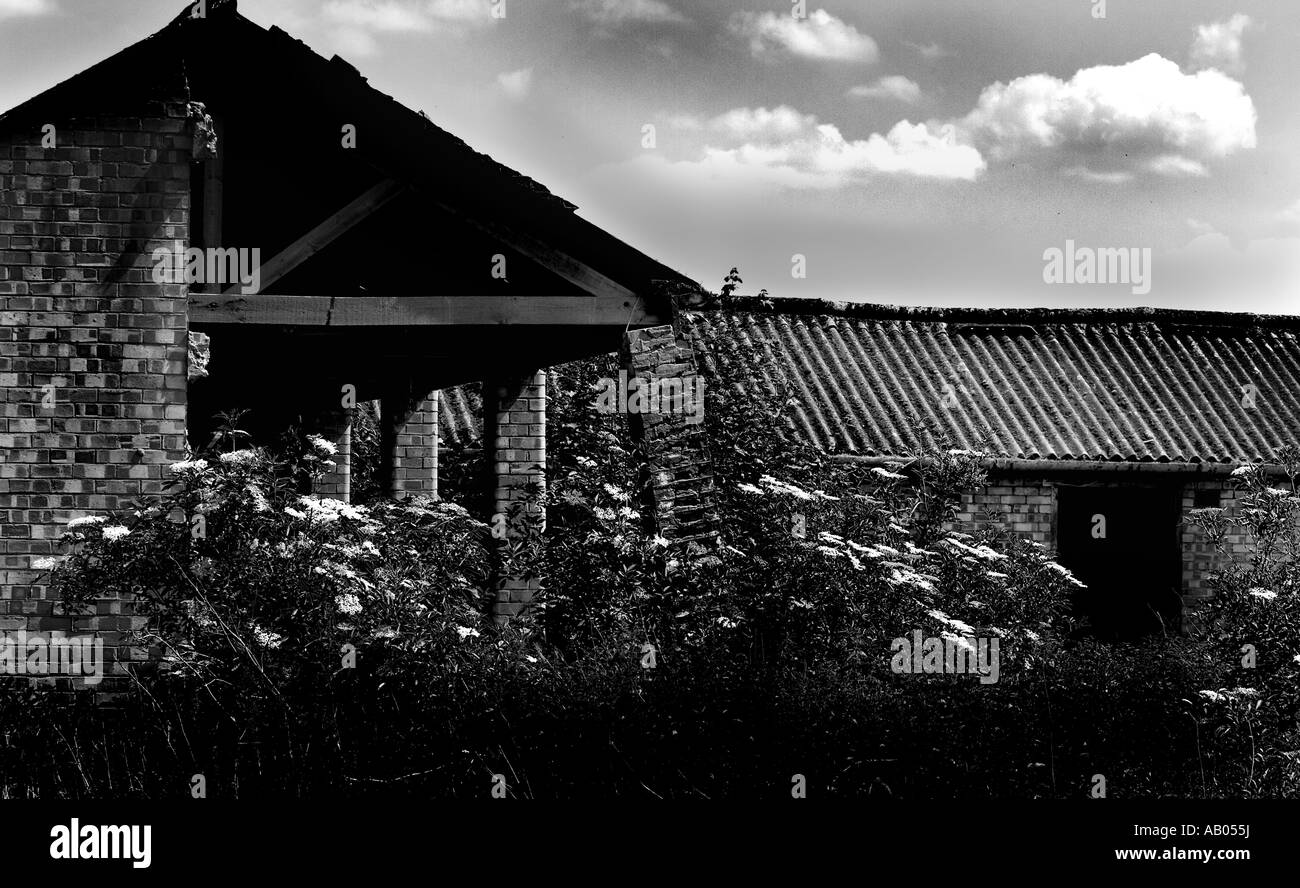 hangar-en-bois-banque-d-images-noir-et-blanc-alamy