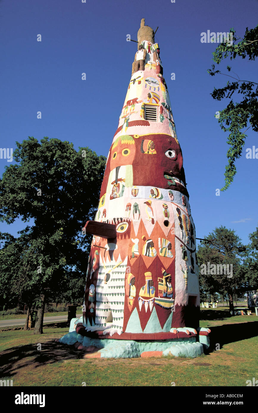 Elk279 1393 Oklahoma Foyil Totem Park Ed Gallaway 1937-1948 Banque D'Images