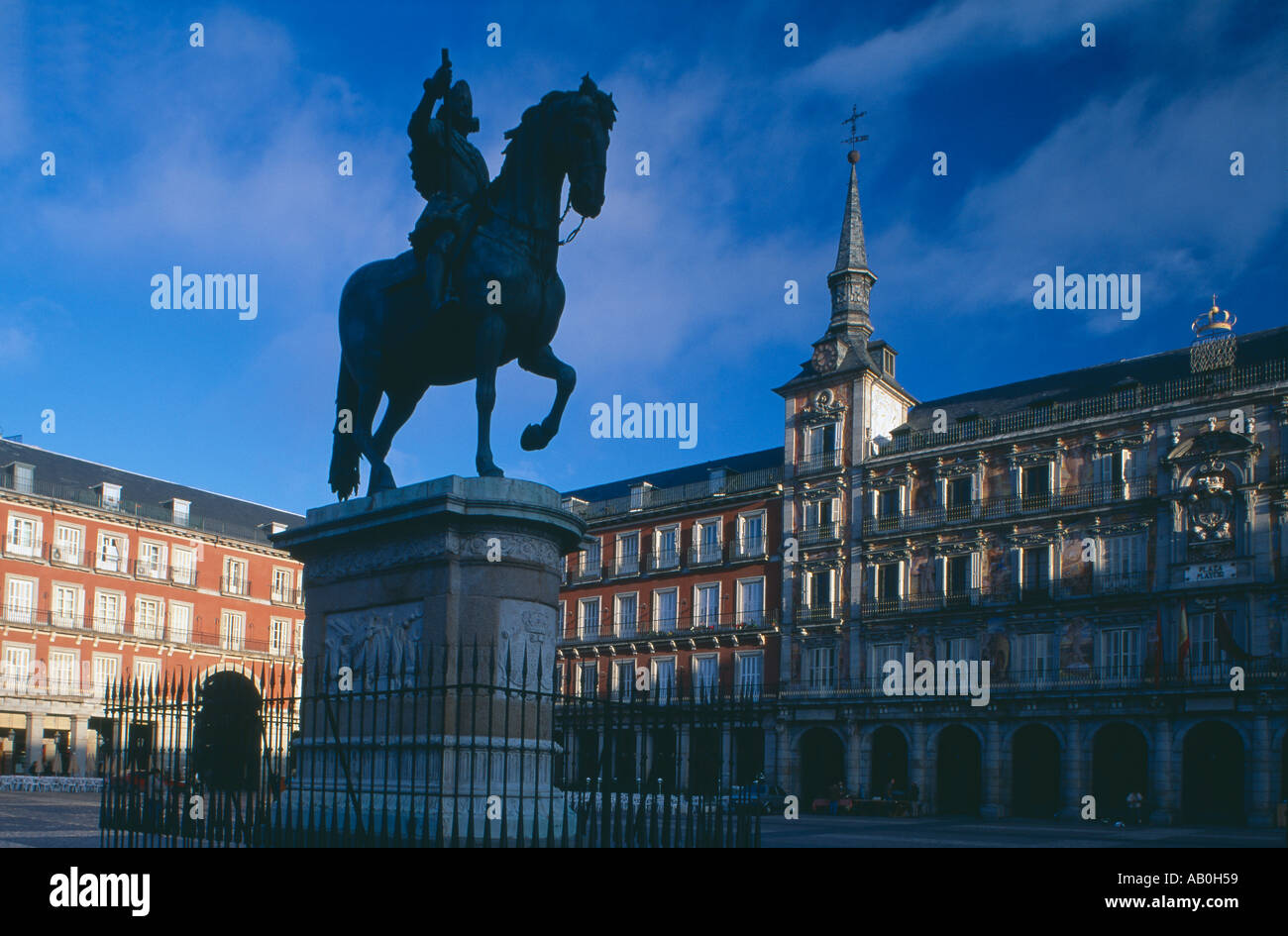 Phillip III Statue Plaza Mayor Madrid Espagne Banque D'Images