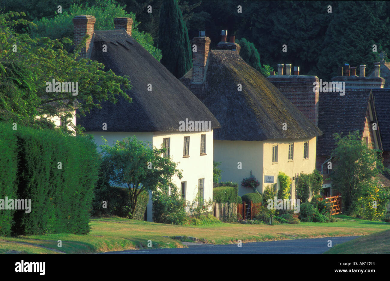 Cottages Milton Abbas Nr Blandford Forum Dorset England UK Banque D'Images