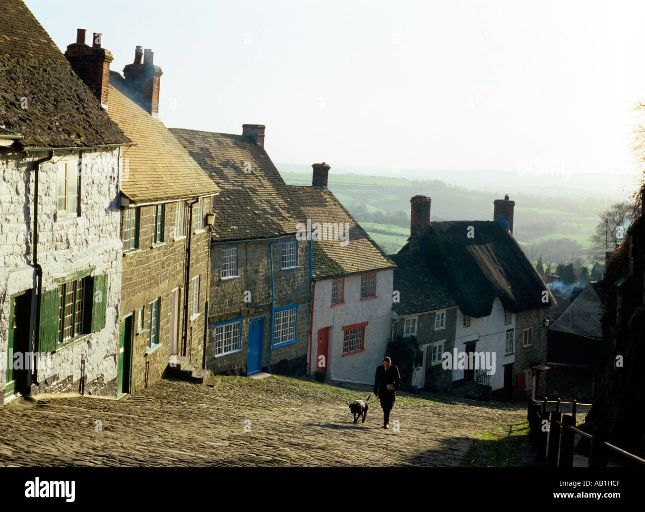 Shaftesbury Dorset Gold Hill Banque D'Images