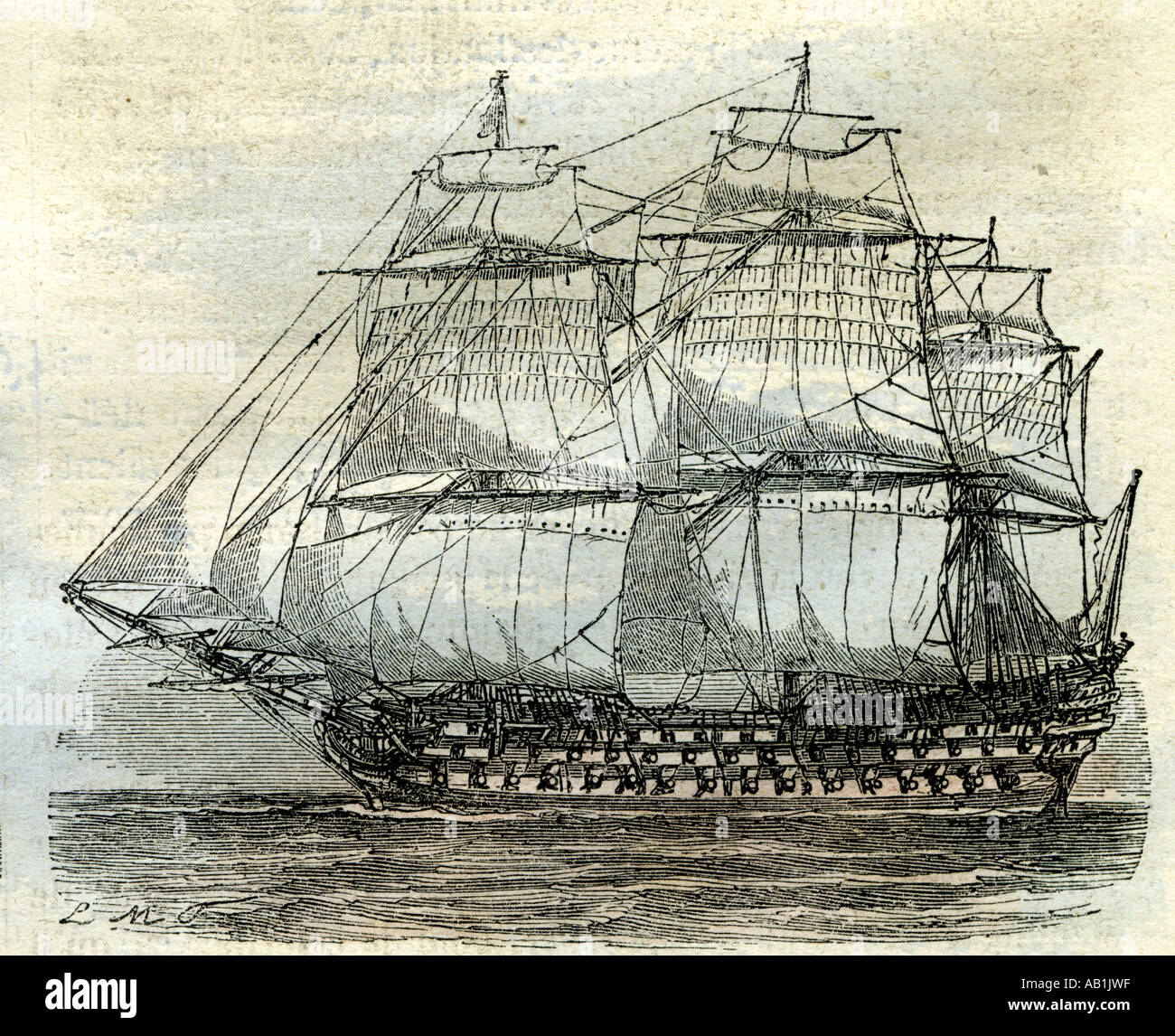 Navire océan 18e siècle Banque D'Images