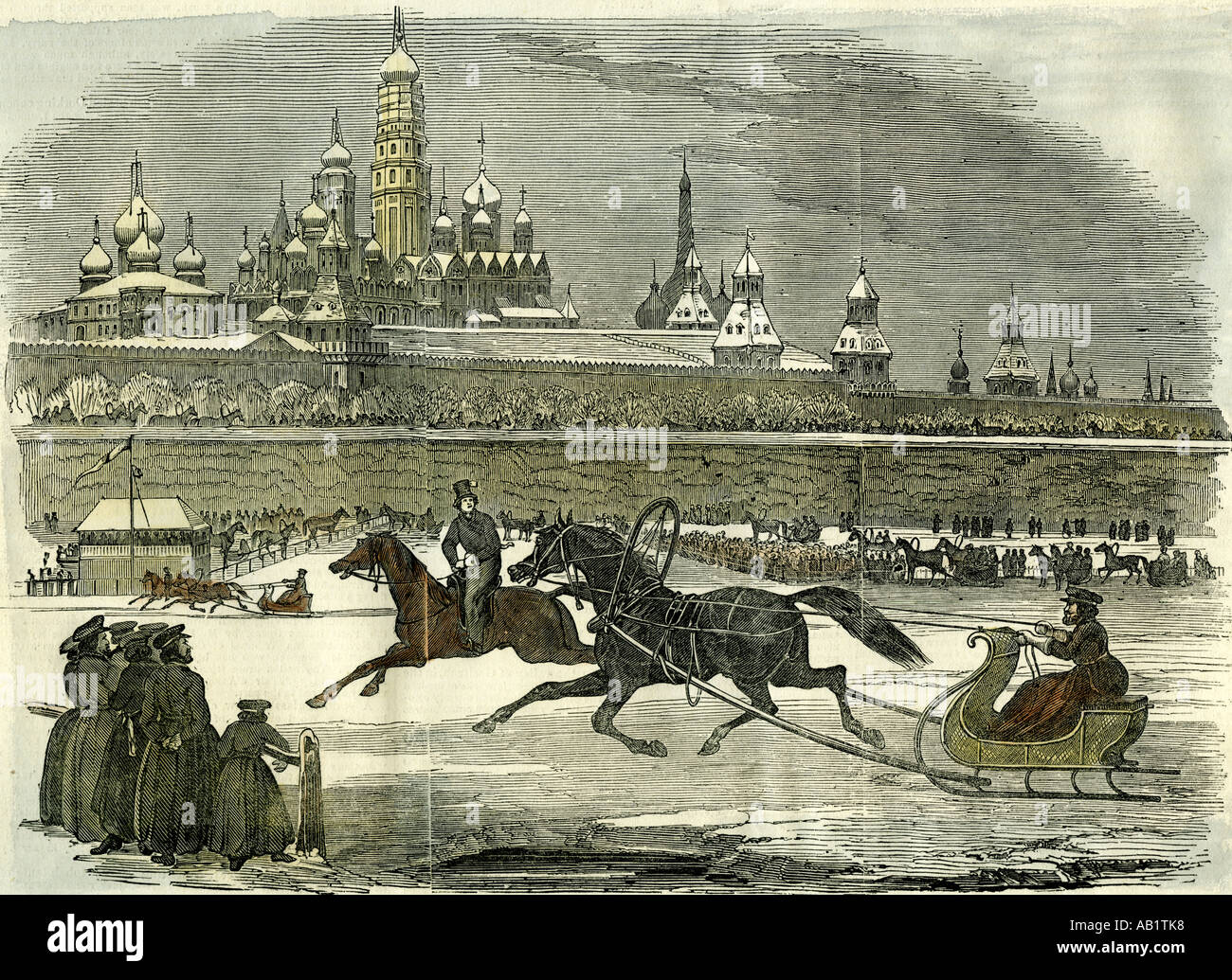 Moscou Russie 1850 luge Banque D'Images
