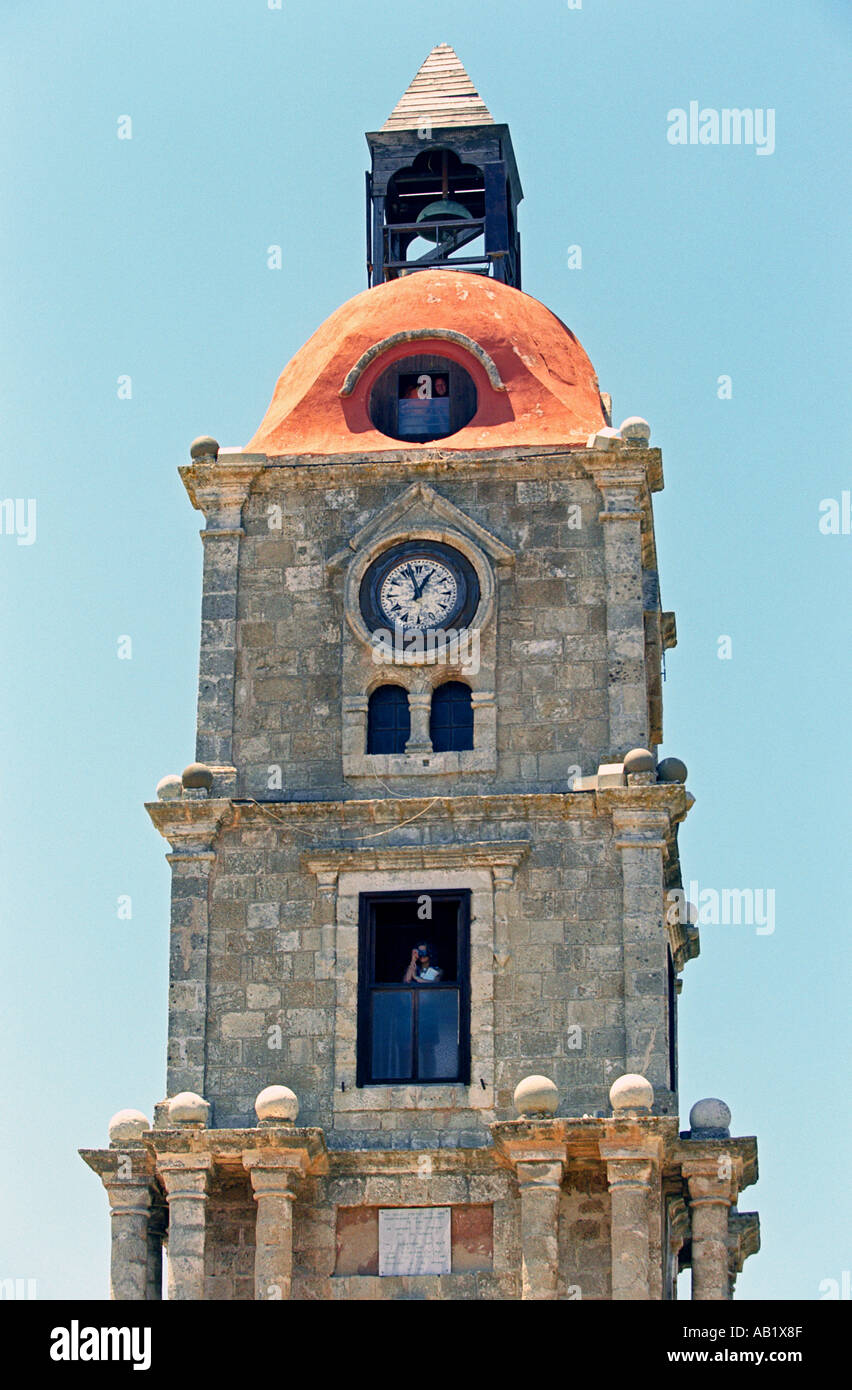 L'horloge de la vieille ville de Rhodes Banque D'Images