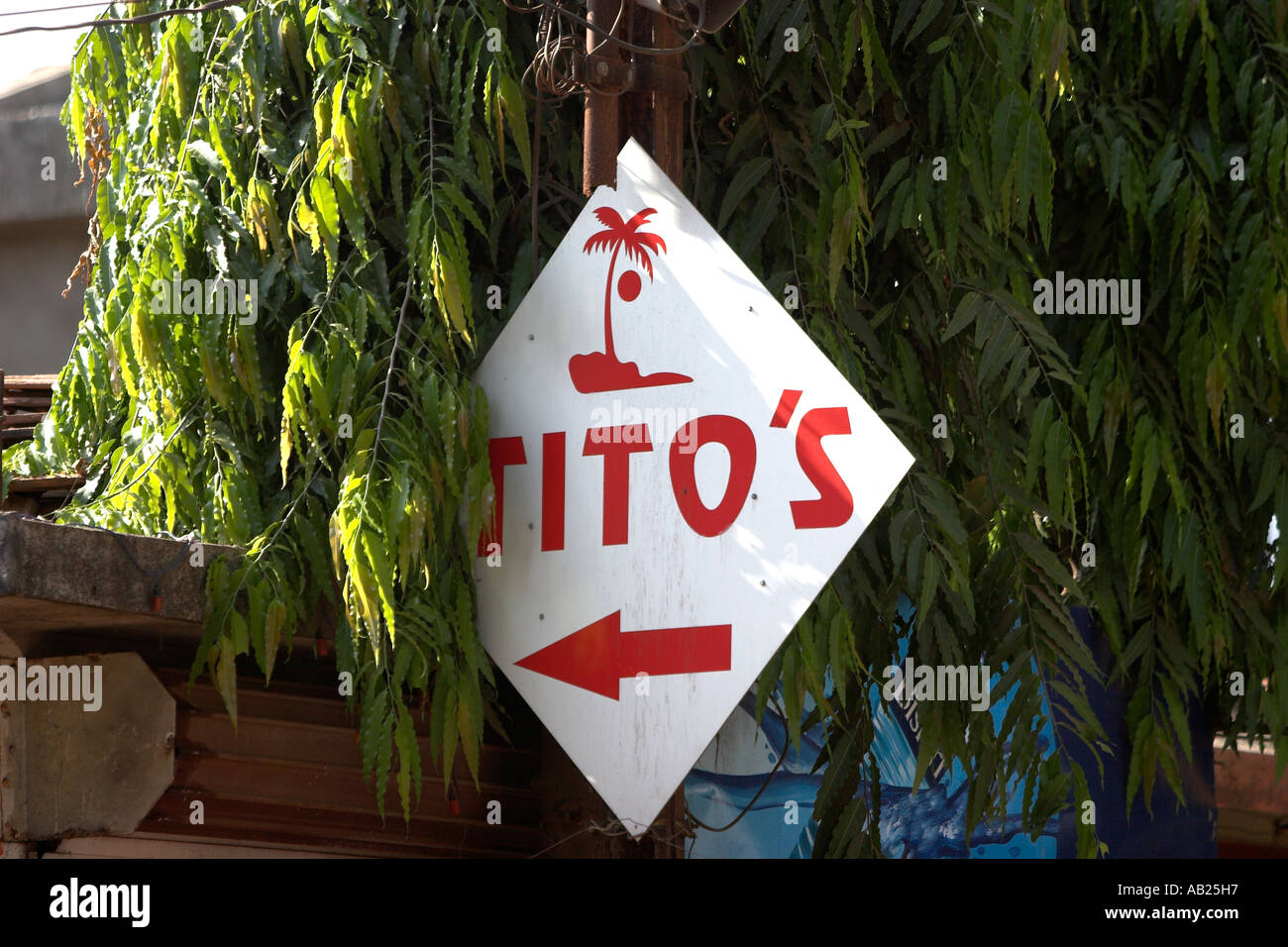 Panneau pour bien connu Titos discothèque discothèque bar et restaurant Inde Goa Calangute Banque D'Images